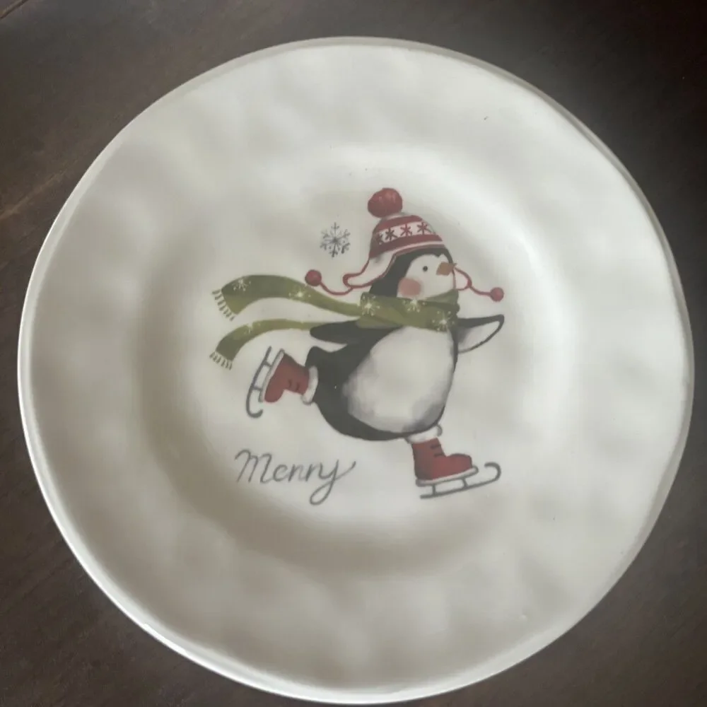 Pier 1 Imports Set Of (4) Christmas Appetizer Plates 6” NEW In Box